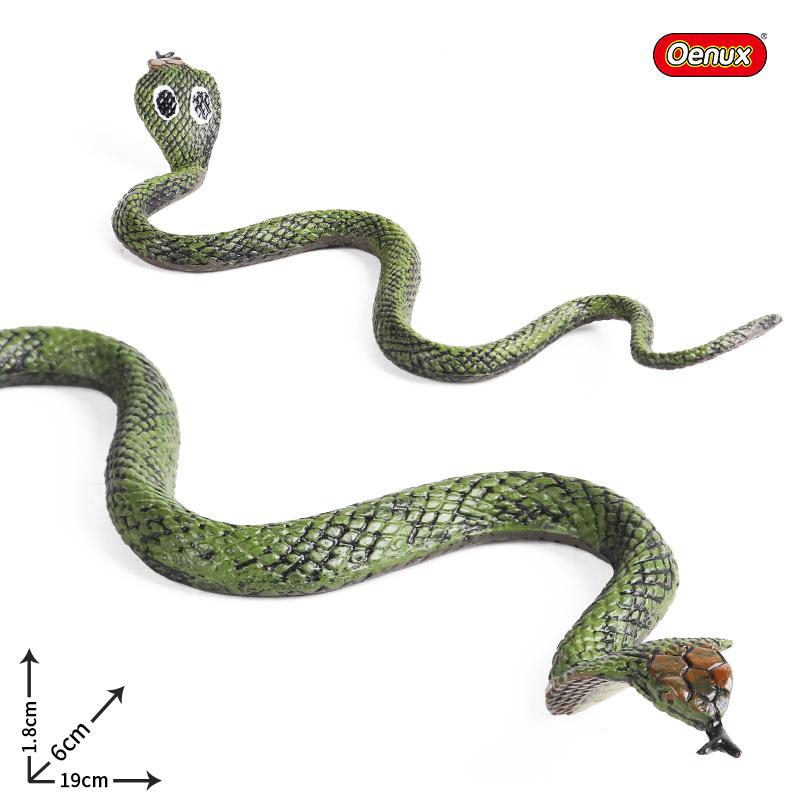 Oenux Simulation Forest Savage Snakes Animals Model Wild Cobra Rattlesnake Python Action Figures Party Favor Decor Kids Toy Gift