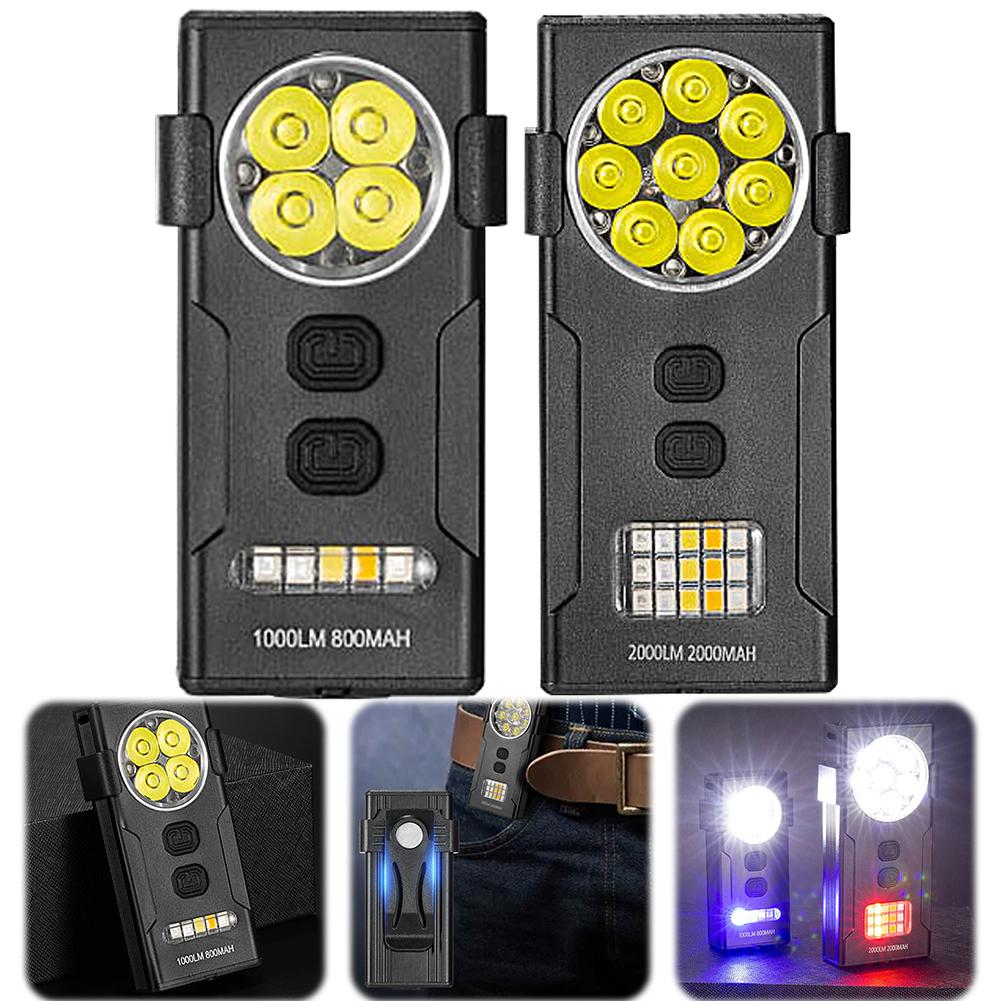 Keychain Flashlight Small Pocket Flashlight USB Charging Camping Flashlight Multi Light Modes Multi-Function for Outdoor Fishing