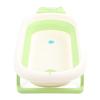 Collapsible Baby Bathtub Drain Hole Bunny Shape Infants Bathtub for Infant Travel Large Green