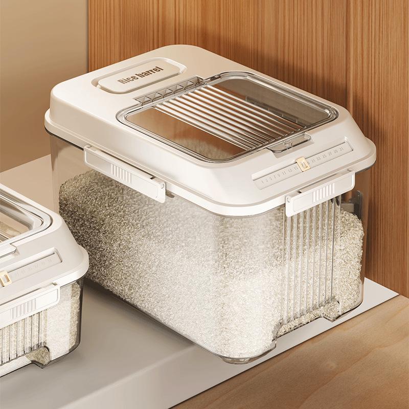 20 Jin Food-Grade Sealed Rice Bucket - Insect/Moisture Proof, Fresh-Keeping Press-Type for Grains & Flour