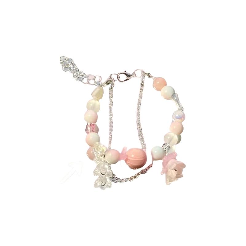 Multicolor Adjustable Beaded Bracelet Skin Friendly Jewelry Trendy Accessory For Teens Girls Casual Wear Handchain