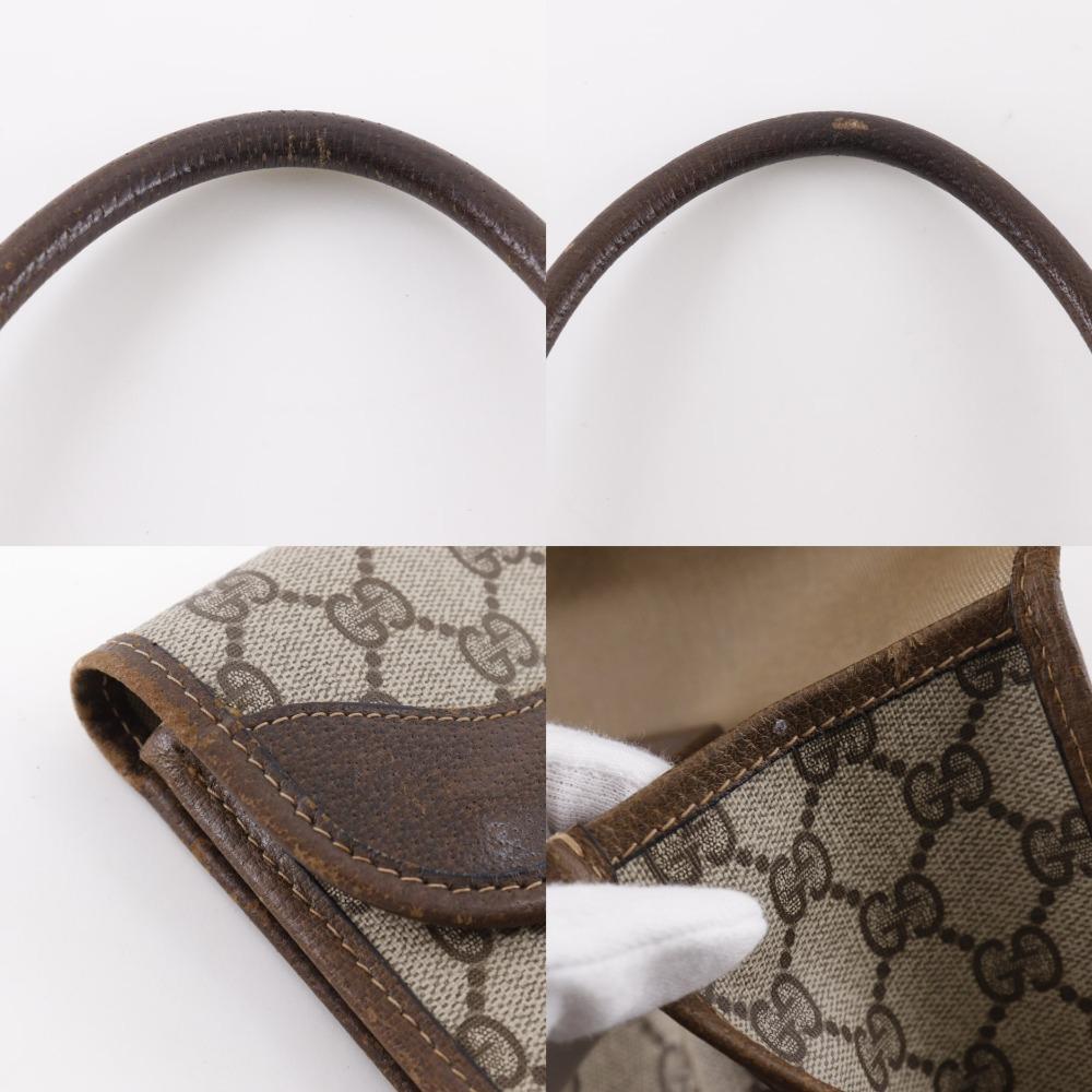 Gucci Old Gucci Handbag 02.4139.58 Sherry Line Interlocking GG Brown PVC Unisex Used