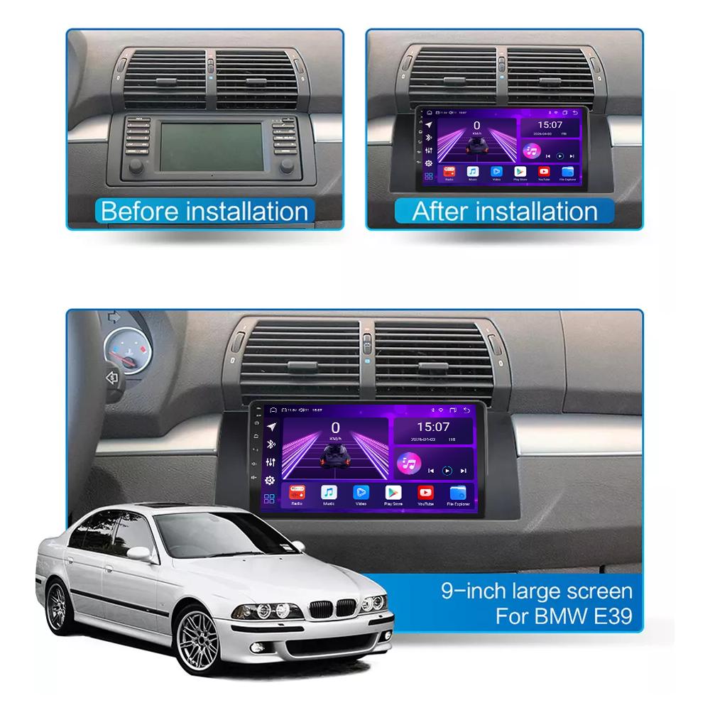 Android Car-Play Car Radio For BMW 5 E39 E53 X5 1996-2004 Multimedia Player Head Unit Stereo GPS Navigation BT WIFI,8 CORE ,2+32GB