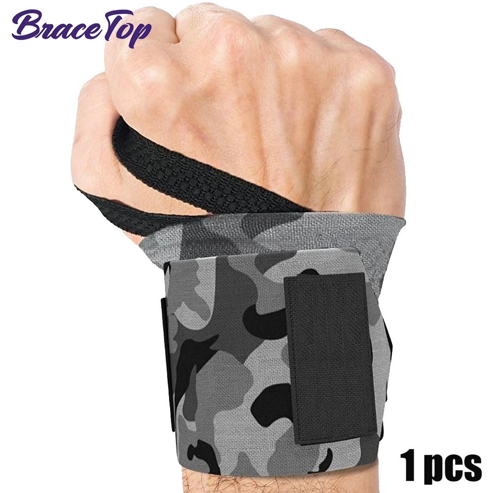 

Durable And Safe Bracetop 1 Pc Weightlifting Wristband Professional Wrist Support With Heavy Duty Thumb Loop For Strength Training Bodybuilding