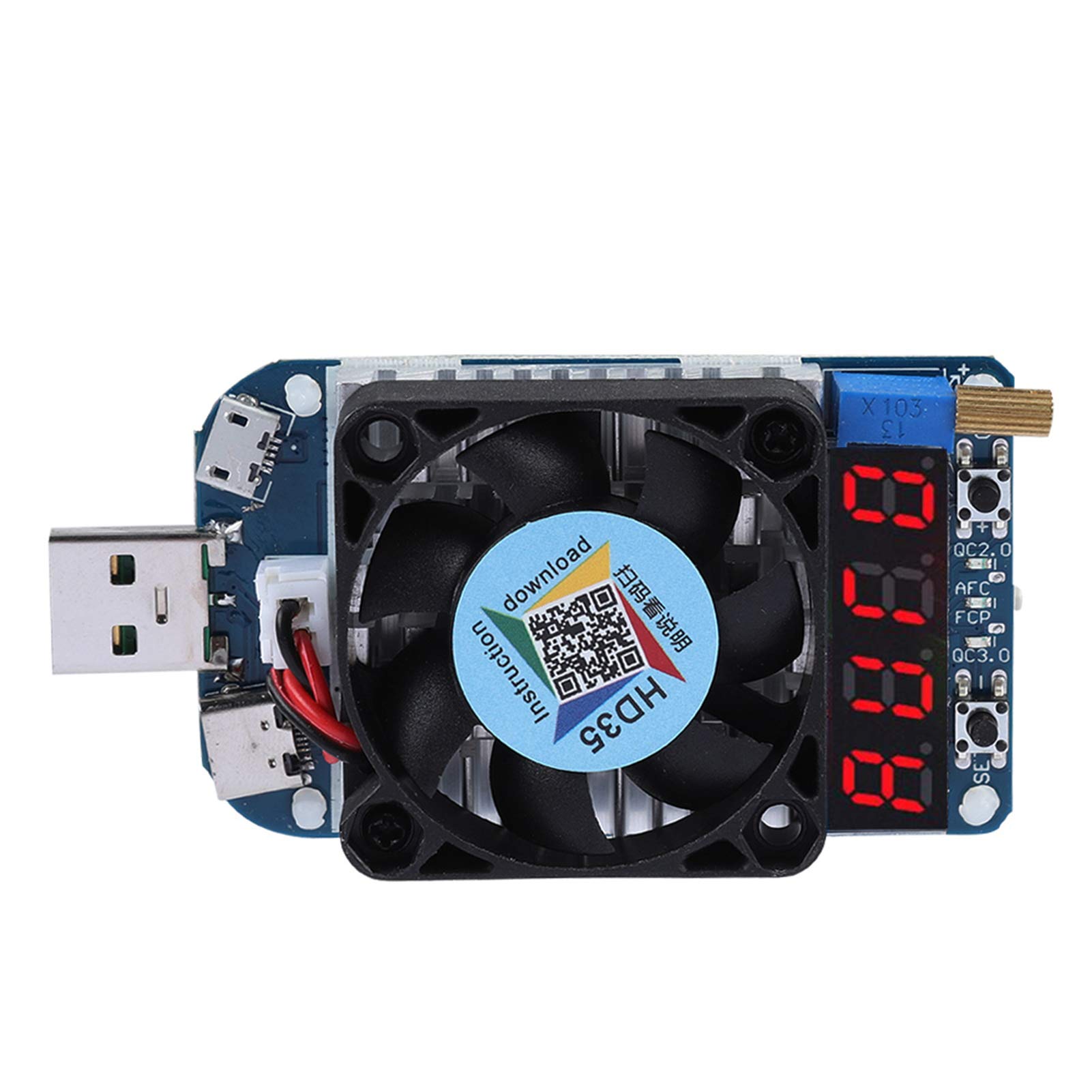 

USB Electronic Load Resistance Intelligent Spoof Trigger Voltage Flow LED Digital Display Automatic Protection Tester, Meter, 4-Digit Tube, Power-Off