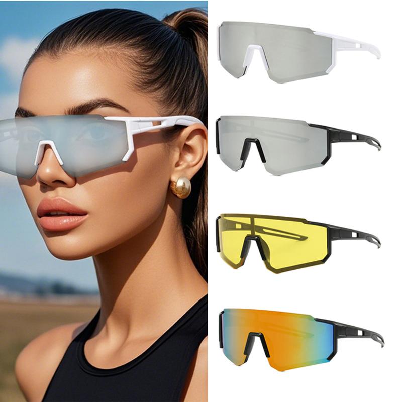4pcs Square Sunglasses Women Fashion Large Frame Goggles Simple Style Unisex Outdoor Sports Sun Glasses