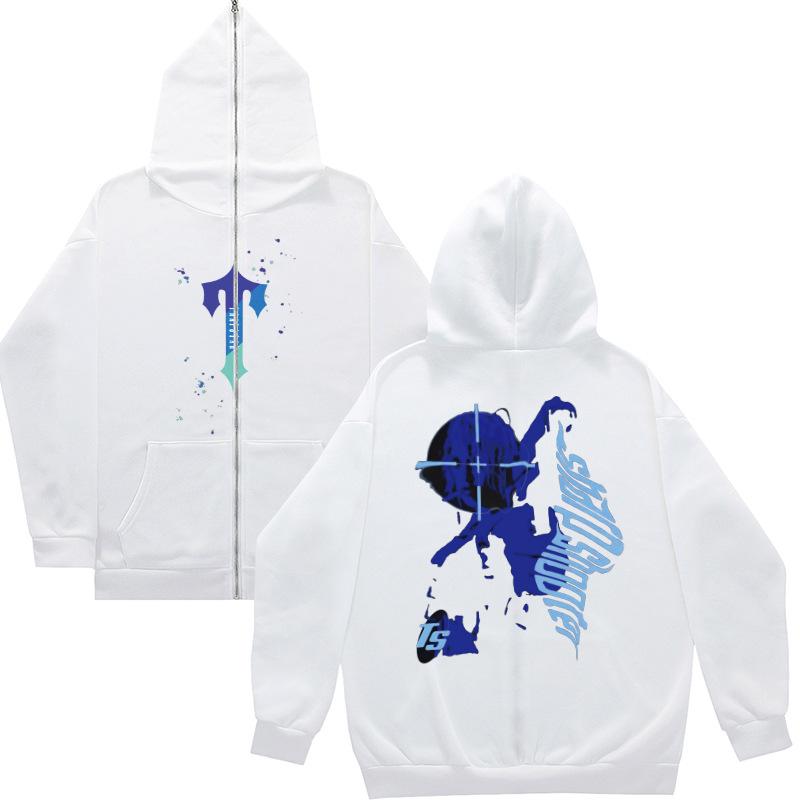 American Revenge Fleece Sweater Men's and Women's High Street Hoodies Trapstar Zip-up Cardigan Jacket Autumn and Winter