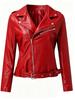 New women's short PU leather jacket motorcycle jacket slim and thin European and American style fashion versatile coat