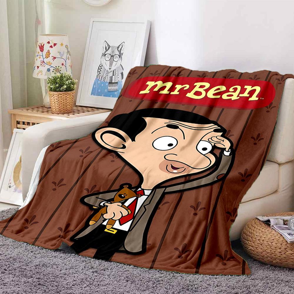 1pc Mr Bean Blanket Versatile for Couch, Office Bed