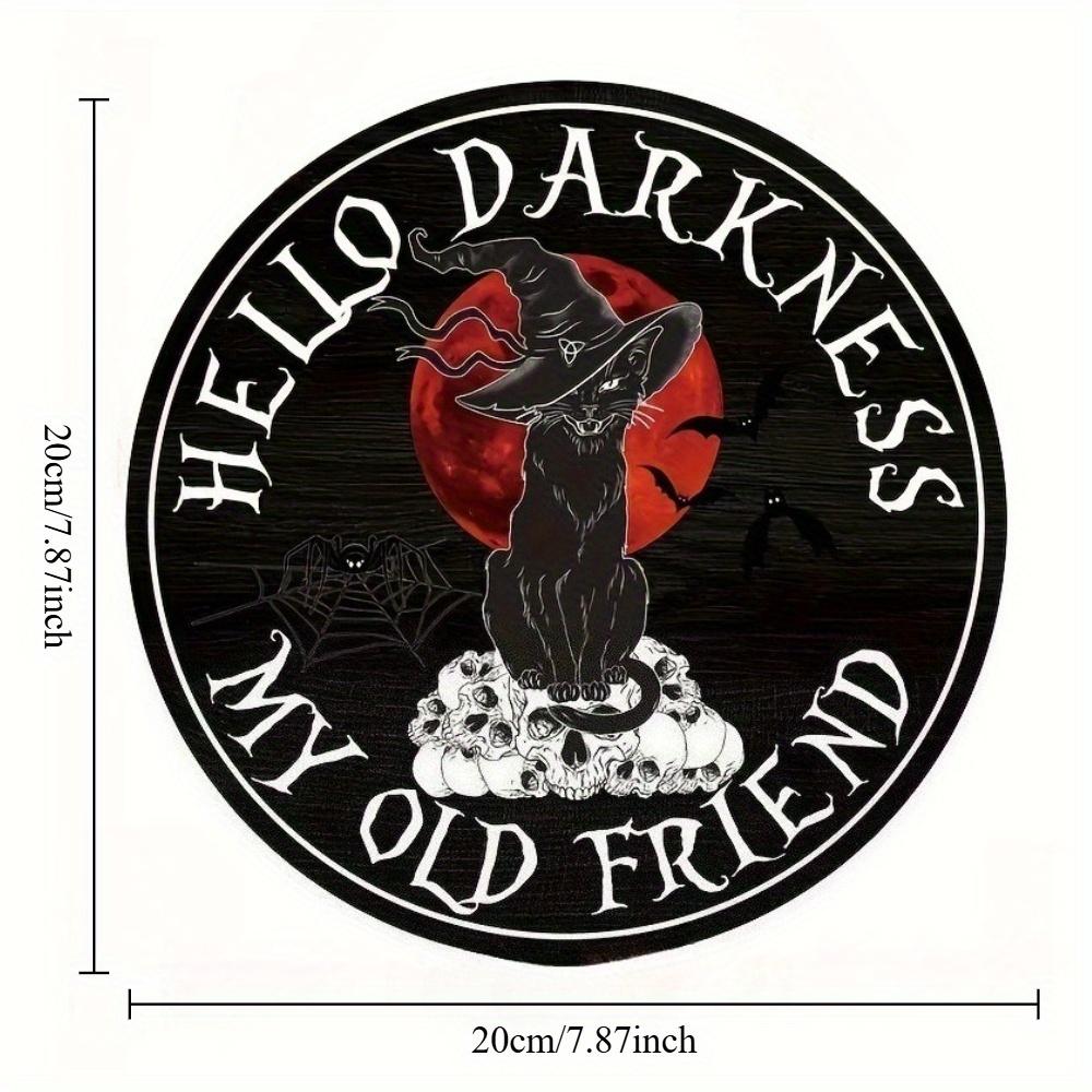 2d Flat 20*20cm, Popular Home Decoration, Halloween Black Cat Wooden Circular Logo, Creative Decorative Board, for Club, Garden, Bar Decor.