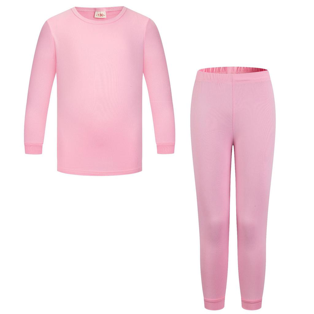 Chłopcy i Dziewczęta Casualowa Moda Jednolity Kolor Długi Rękaw Spodnie Dwuczęściowy Zestaw Piżamowy
