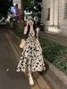 2024 Summer Travel Floral Dress - Elegant, Slim Waist Design with Sweet Ruffled Sleeves