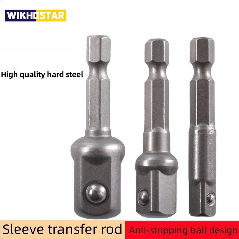 3 Pcs Drill Socket Adapter Impact Drill Extension Drill Bits Bar Socket Adapter 1/4 3/8 1/2 Size Hex Shank Square Head Drill Bit