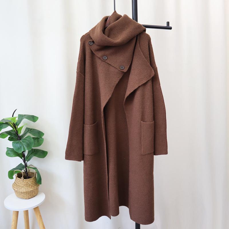 

Длинный шарф-палантин выше колена, свободный, ленивый ветер, свитер-жакет, осень и зима, новый тонкий темперамент, вязаный кардиган для женщин One size