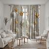 2pcs Set HD Christmas Ambiance Star Drop Ball Decorative Curtain White Tie Digital Printed Curtain Home Decoration Style Deco