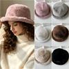 Windproof Winter Fisherman Hat Thick Furry Beanies Hat Fashion Fur Bucket Hat Winter