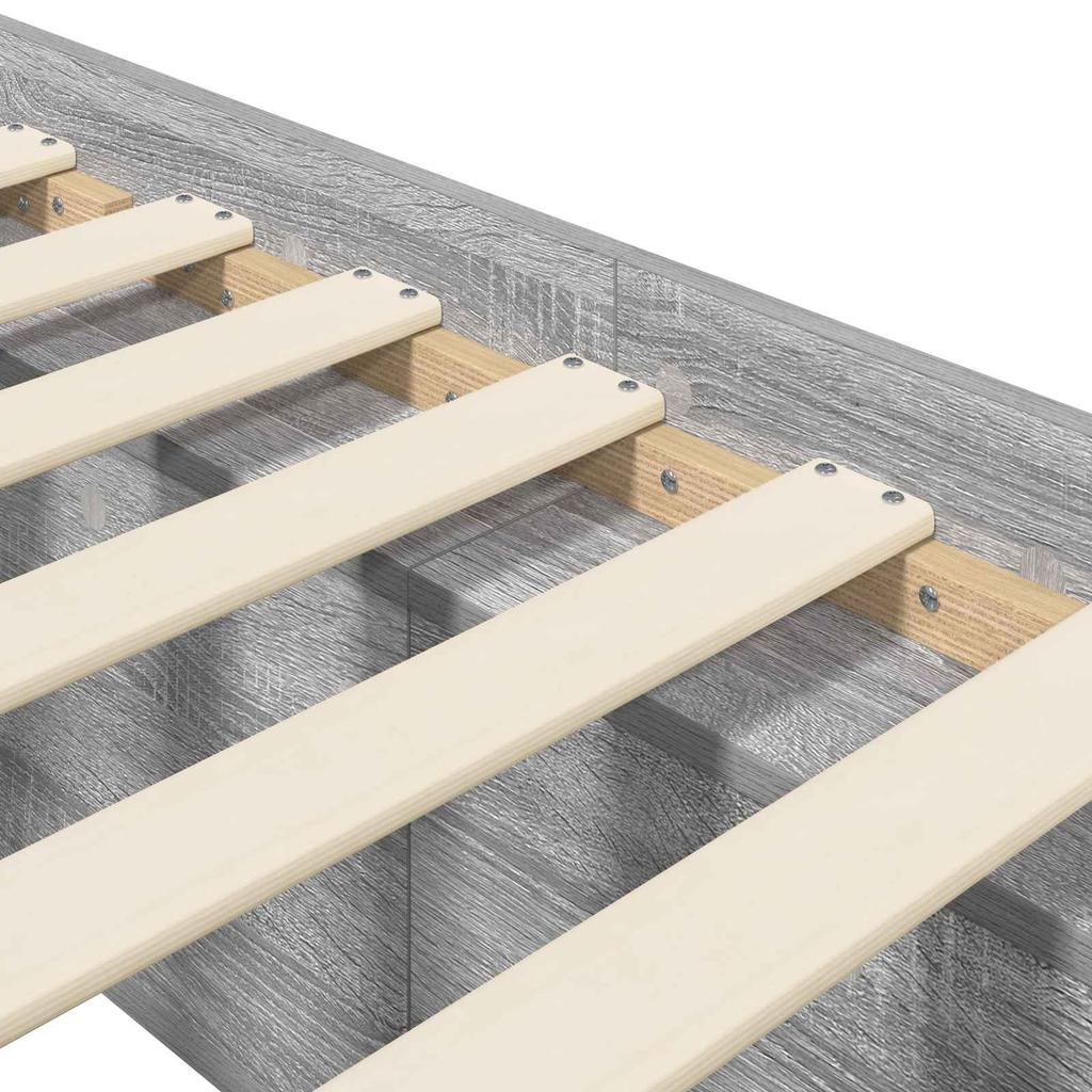 Bed Frame with Storage Space Grey Sonoma 80 x 200 cm Engineered Wood