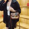 Bag women's new women's bag hot-selling contrasting color handbag badge decoration shoulder small square bag tide