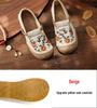 Women's Ethnic Embroidered Linen Flats: Comfortable & Versatile