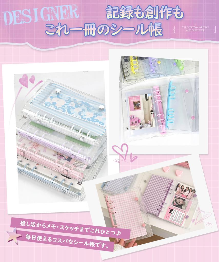 Transparenter Sticker-Ordner mit Kartenfach Haupt 30 und Kratzfest Glatt A6 Karte Groß Klar PP Lieblings-Sammelkarten [1 Einheit, Nachfüllpackungen]