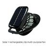 Solar Fan with Strong Airflow Low Three-Speed Adjustment Noise Rechargeable Fishing Hat Clip-on