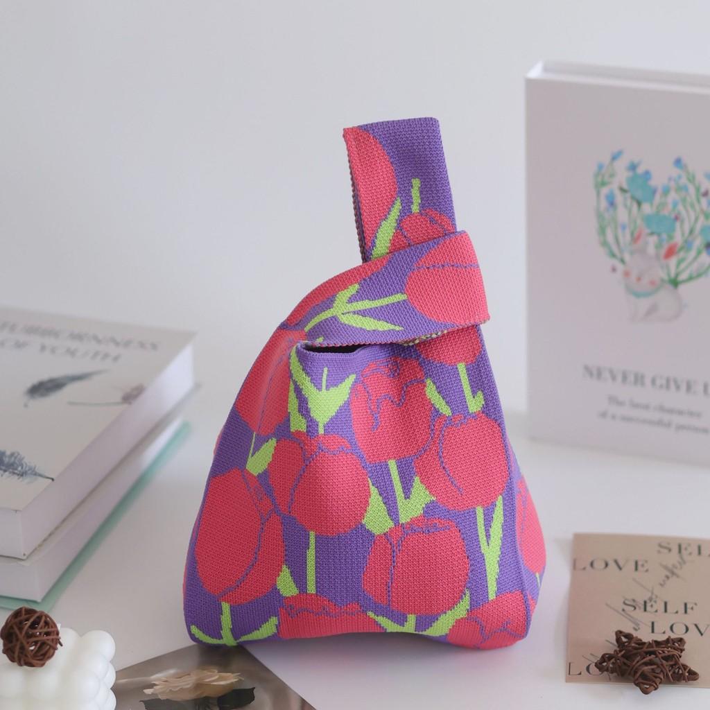 Trendy Knit Bucket Bag For Women Soft And Spacious Tote Bag With Eye-catching Patterns Ideal For Daily Wear And Gifts