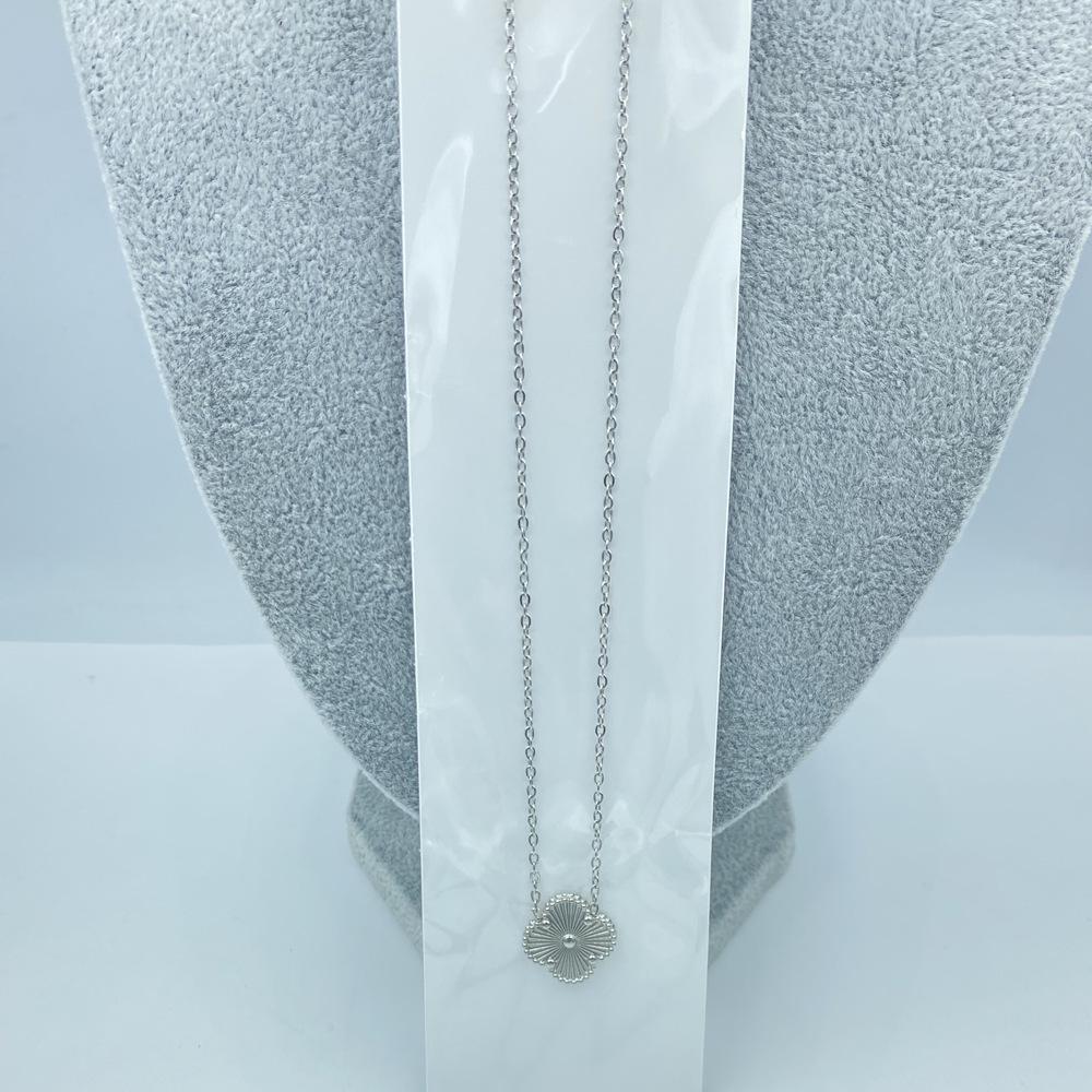 15MM Titanium Steel Four-Leaf Clover Necklace - Non-Fading, Fresh Forest Style