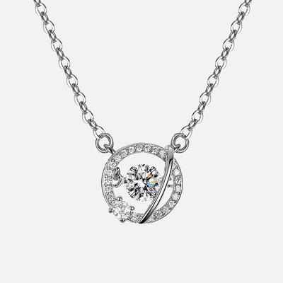 Accessories Beating Heart Necklace Women, Round Pendant Korean Edition Fashion Personalized Collarbone Chain Women