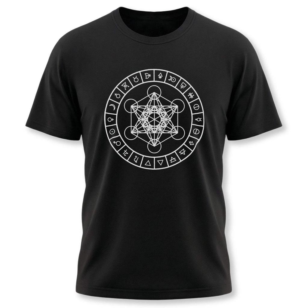 Metatron's Cube with Alchemy Symbols T-Shirt | Unisex Graphic Unisex Tee Shirt