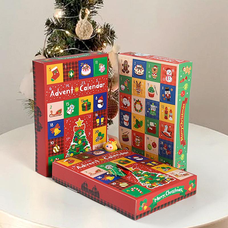 5Pcs DIY Advent Calendar Christmas Countdown Calendars With 24 Cardboard Treasure Boxes Xmas Empty Countdown Calendar