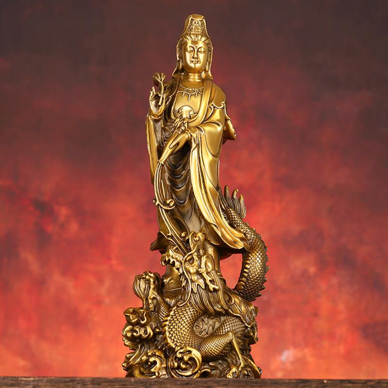 All Standing Buddha Ornament Nanhai Bodhisattva Statue for Home Living Room Shop Guanyin Copper St