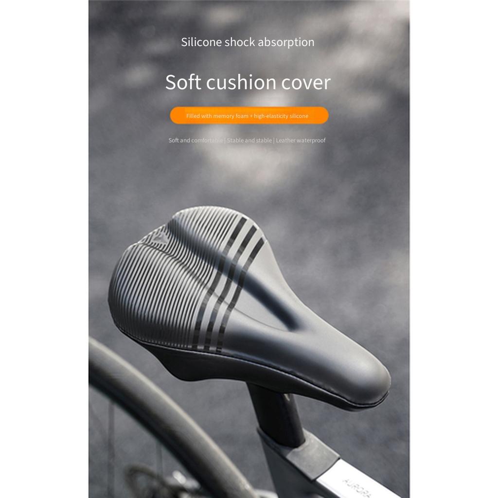 Thick Silicone Bicycle Saddle Cover Super Soft Shock Absorption Waterproof Seat Pad for Mountain Road Bike