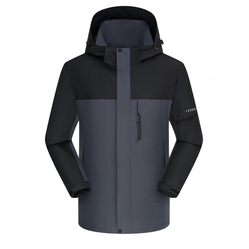 Thickened Fleece-Lined Storm Jacket: Windproof, Warm, Couple Style, Customizable Logo for Outdoor Workwear.