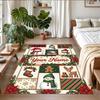 Christmas Custom Name Printed Square Area Rug Soft Non Slip Floor Carpet For Bedroom Holiday Gift