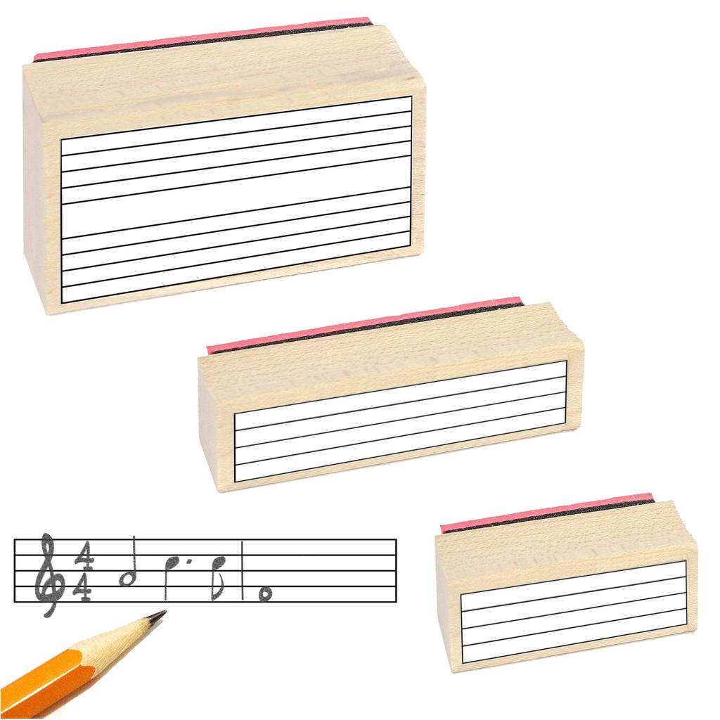Gift set of 3 types of staff notation, with stamp pad