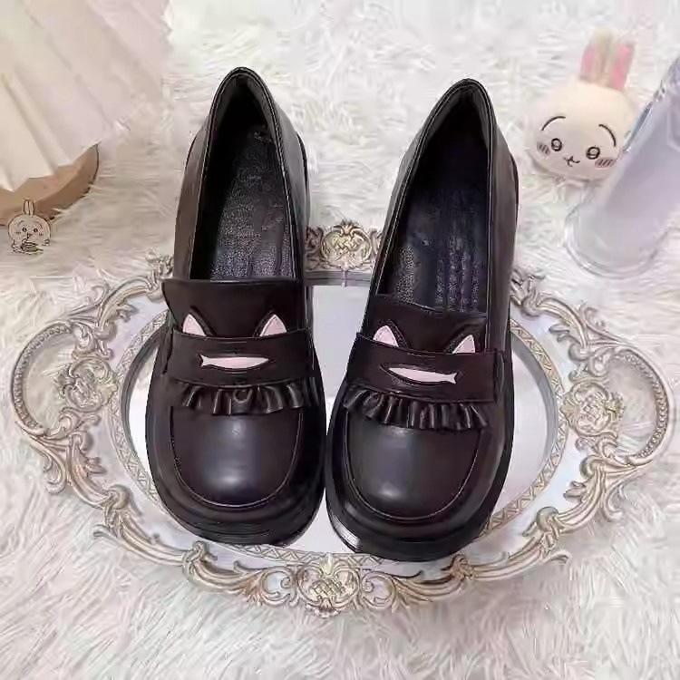 2025 New Japanese Jk Uniform High-heeled Mary Jane Small Leather Shoes Women's British Style Spring Platform Heightened Loafers