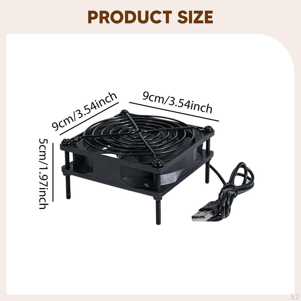 USB Computer Fan 1500RPM Electronic Cooling Quiet for Cabinet Case Greenhouse