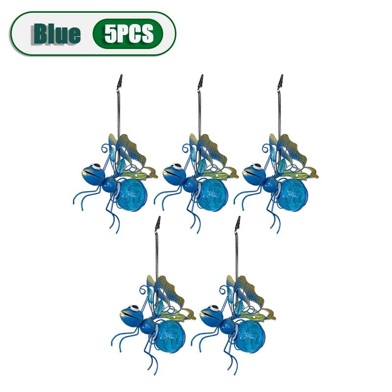 5PCS Solar-Powered Hanging Metal Ladybug Light  Garden Decor  Lady Sculpture with Bouncy Springs Summer Outdoor Art Decorations