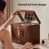 Wood Jewelry Box Large Capacity Earring Necklace Storage Boxes Multiple Drawers Ring Organizer Boxes Retro Jewelry Box with Lock