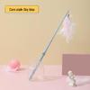 Plush Feather Cat Teaser Stick with Bell - Stress Relief and Fun Self-Entertainment Toy