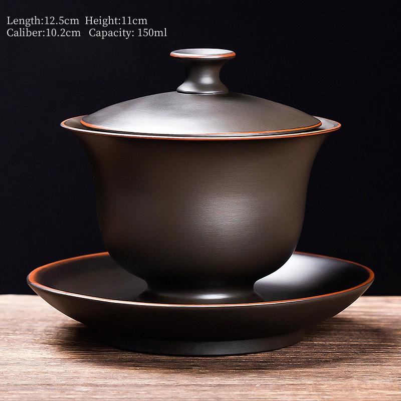 

150ML Jianshui Clay Purple Pottery Gaiwan Ceramic Handmade Household Kung Fu Tea Set Tea Bowl Tea Cup Tea Maker Tea Ceremony 200ml