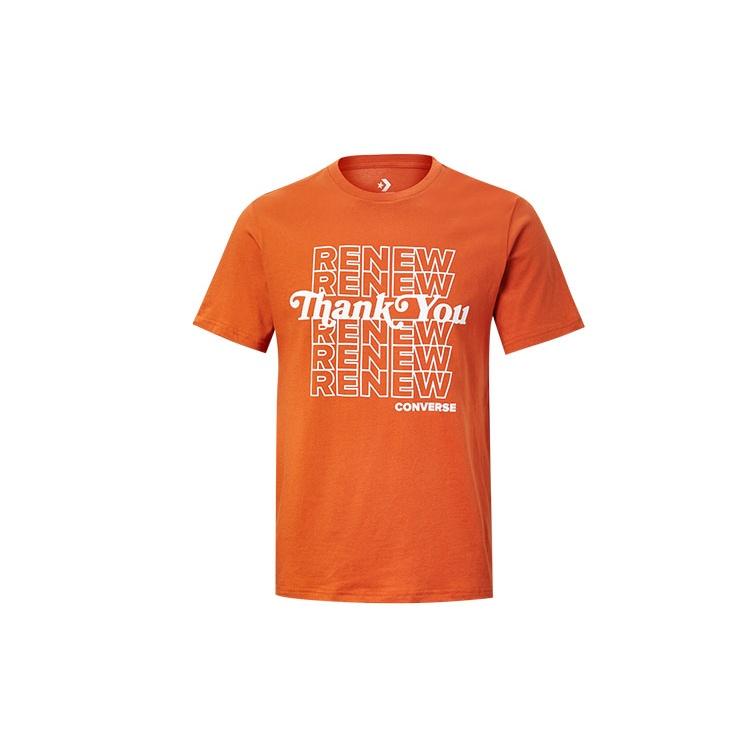 Men s Converse Renew Alphabet Printing Short Sleeve Orange 10019649-A03 XXL
