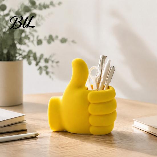 Desktop Accessory for Office 3D Printed Thumbs?Up Pen Holder, Funny Gesture Shaped Desk Organizer, Creative Durable PLA Stationery Container Pencil