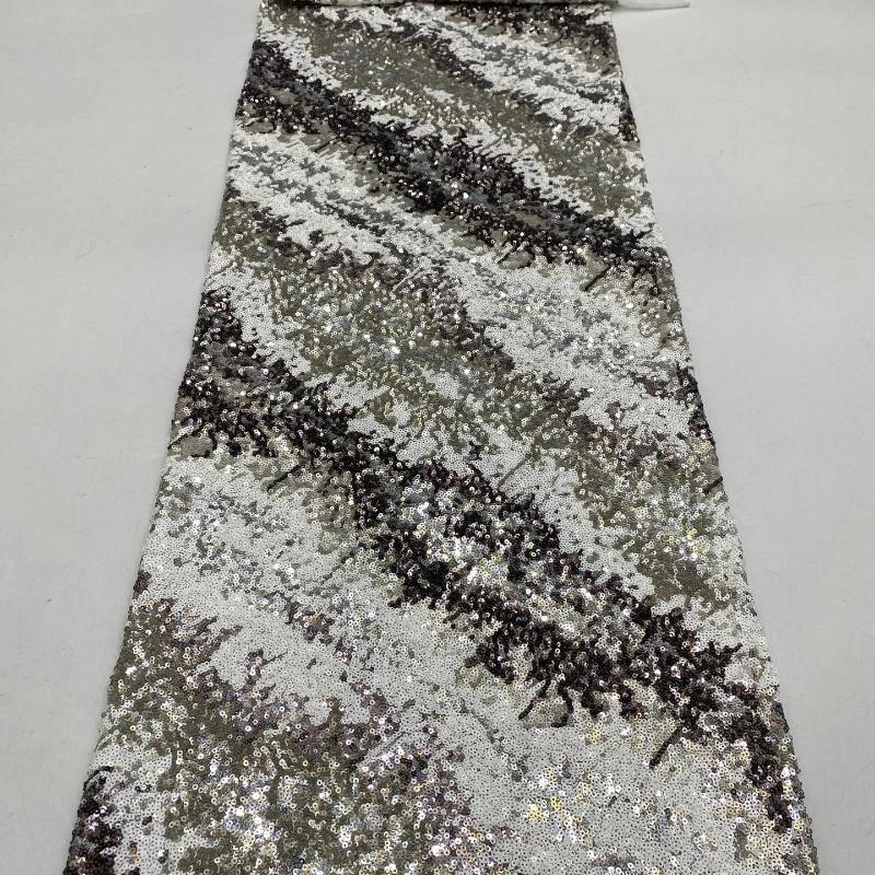 1Yard Elastic Mesh Diagonal Embroidery 3MM Colorful Sequin Fabric for Skirt Evening Dress Fashion Clothing Wide:125CM