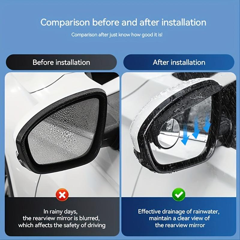 2PCS Car Rearview Mirror Rain Eyebrow Carbon Fiber Pattern Car Universal Rain Shield Rain Shield Reversing Mirror Rain Shield