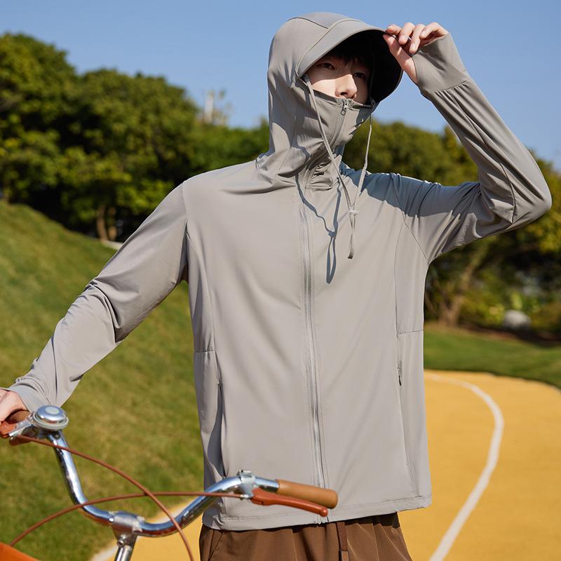 Ice Silk UV Protection Clothing: Unisex Outdoor Sun Shield with Detachable Hood for Cycling, Running, and Fishing