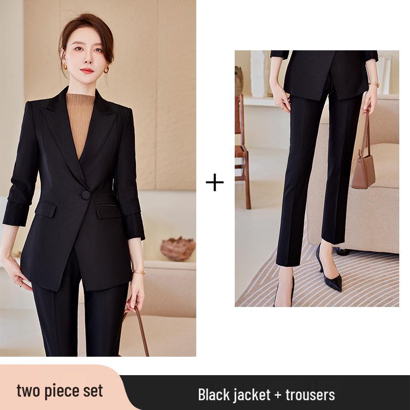 

Элегантный женский костюмный набор для профессиональной носки - Осенне-весенняя рабочая униформа и одежда для собеседования S