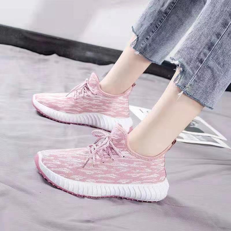 Flying woven sneakers casual coconut shoes soft-soled breathable running shoes