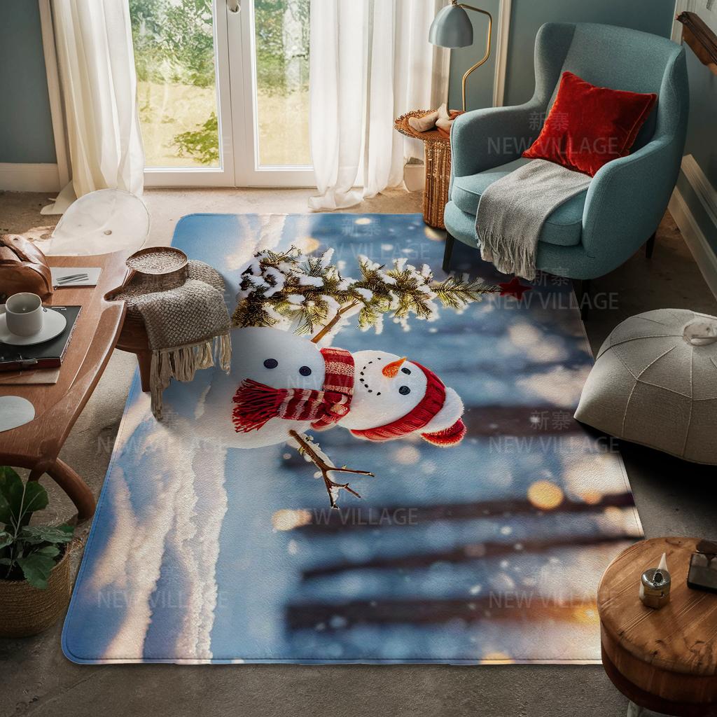 Hauseingangsteppich Fußmatte Haustür Wohnzimmer Bad Fuß Badezimmer rutschfest wasserabsorbierend Teppiche Bad Frohe Weihnachten Winter