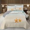 Starfish Bedspread Queen/Full Cute Ocean Creatures Quilted Coverlet 2/3 Piece Tropical Beach Theme Bedding Set for Teens Adult